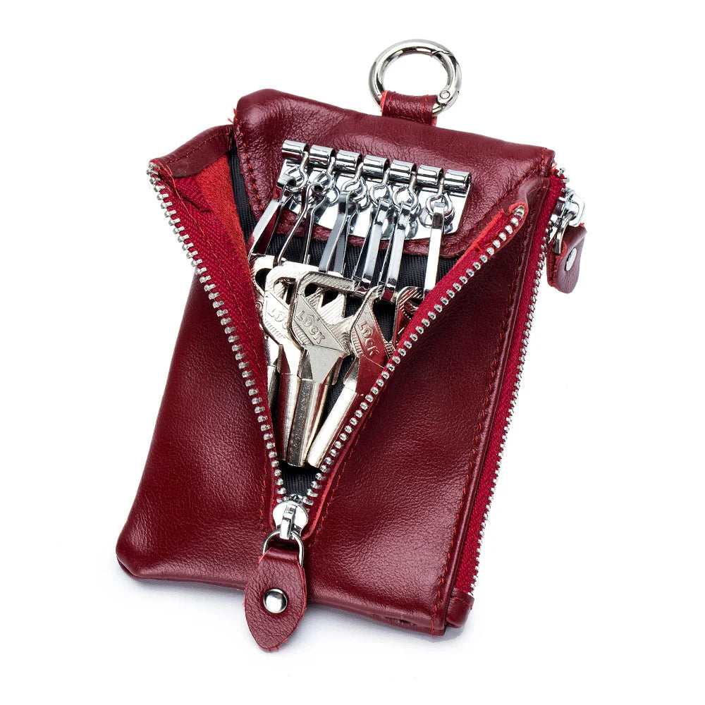 Cow Leather Key Holder Bag Organizer Car Key Case Pouch