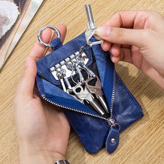 Cow Leather Key Holder Bag Organizer Car Key Case Pouch