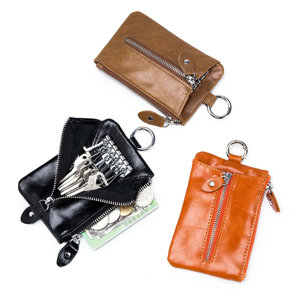 Cow Leather Key Holder Bag Organizer Car Key Case Pouch
