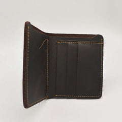 Retro Short Cow Leather Wallet Men Male Purse High Leather Money Case