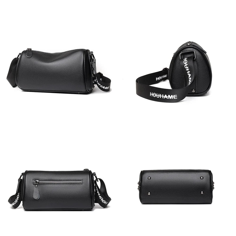 Cow Leather Women Shoulder Bags High Soft Rivet Crossbody Bag