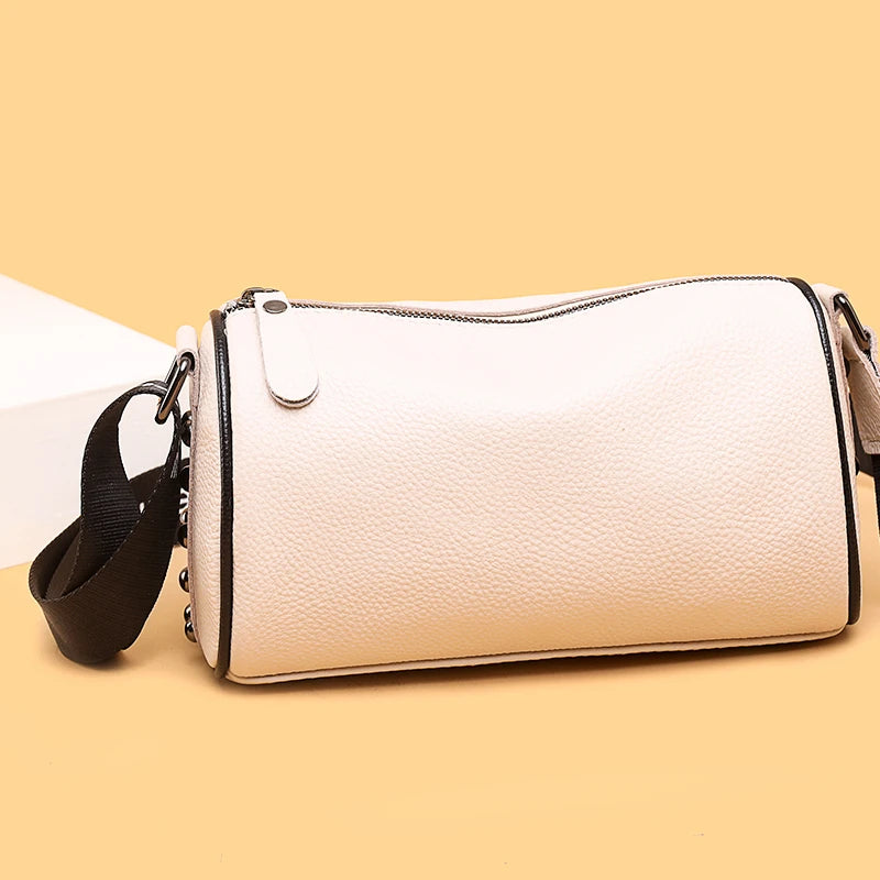 Cow Leather Women Shoulder Bags High Soft Rivet Crossbody Bag
