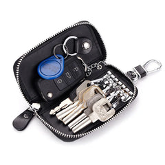 Cow Split Leather Key Holder House Keychain Bag Organizer