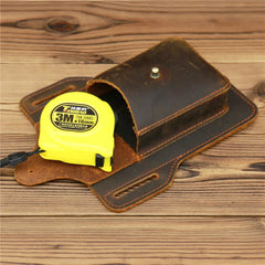 Cowhide Leather Belt Waist Bag for Women Men