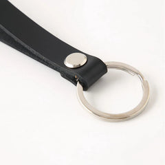 Cowhide Leather Keychain Pocket for Bag Car Keys Clip Ring DIY Gift