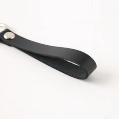 Cowhide Leather Keychain Pocket for Bag Car Keys Clip Ring DIY Gift
