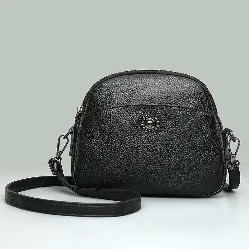 Cowhide Shoulder Bag Quilted Leather Handbag