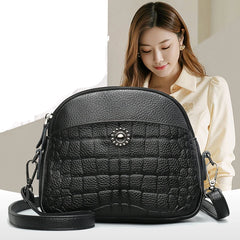 Cowhide Shoulder Bag Quilted Leather Handbag