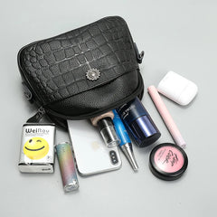 Cowhide Shoulder Bag Quilted Leather Handbag
