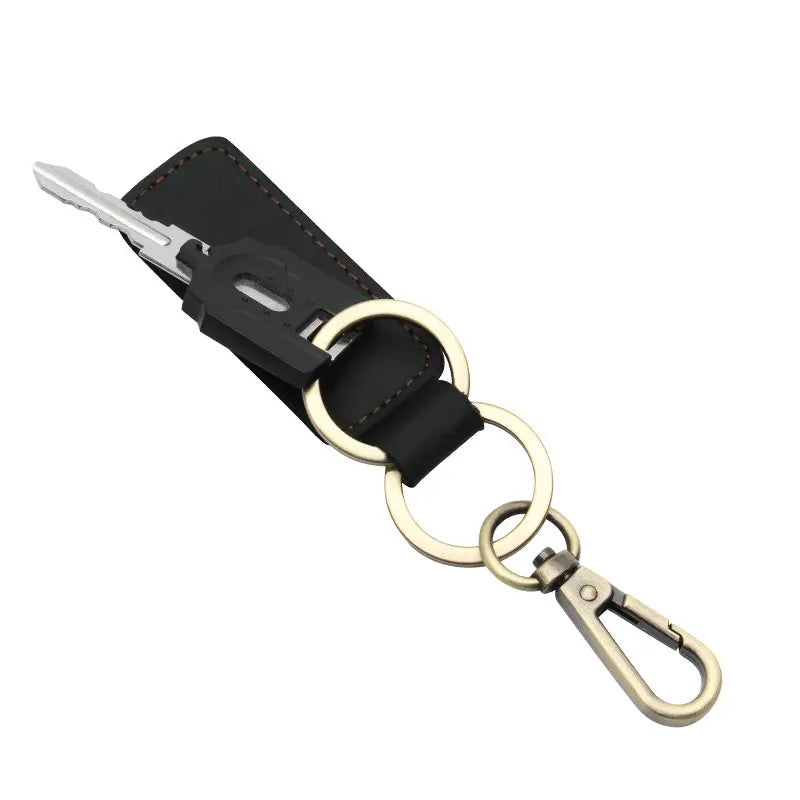 Crazy Horse Leather Keychain Key Holder Housekeeper