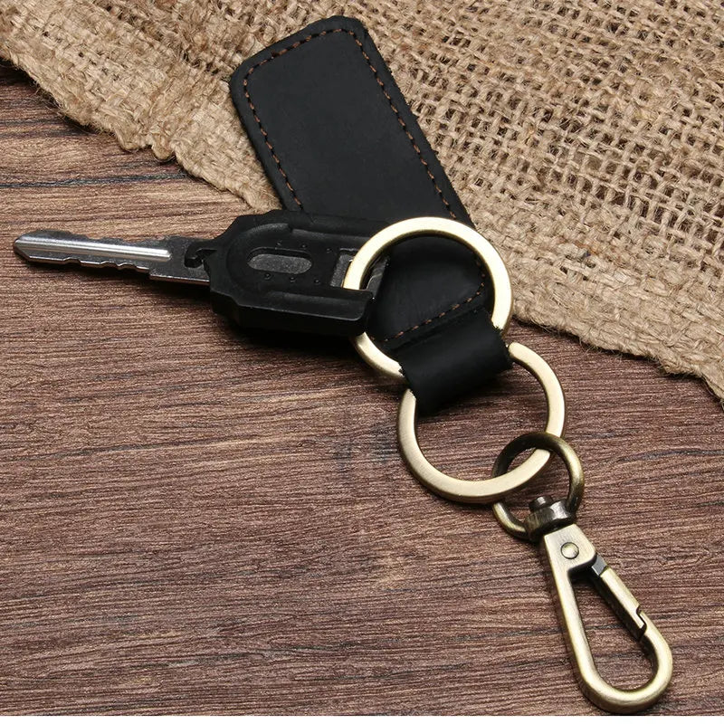 Crazy Horse Leather Keychain Key Holder Housekeeper