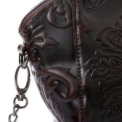 Vintage Embossed Flower Mini Crossbody Messenger Bag