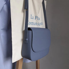 Cream Small Square Bag Messenger Retro College