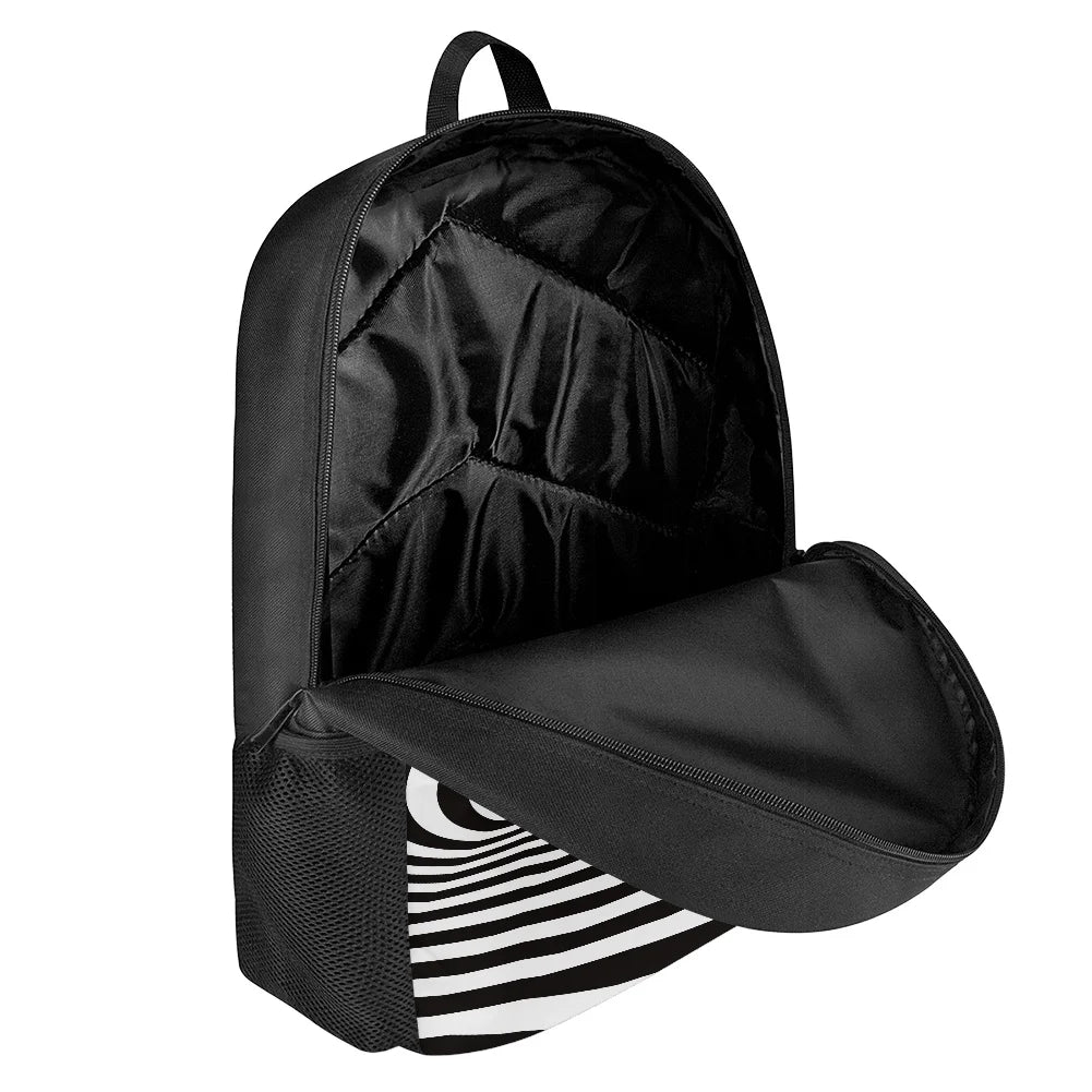 3D Line Pattern Printing School Backpack for Kids