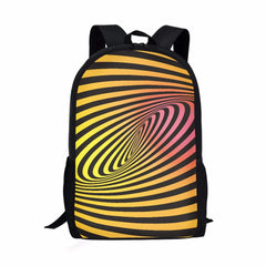 3D Line Pattern Printing School Backpack for Kids