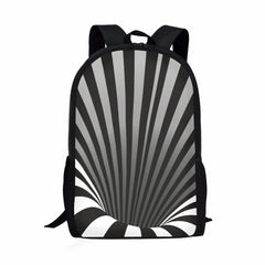 3D Line Pattern Printing School Backpack for Kids