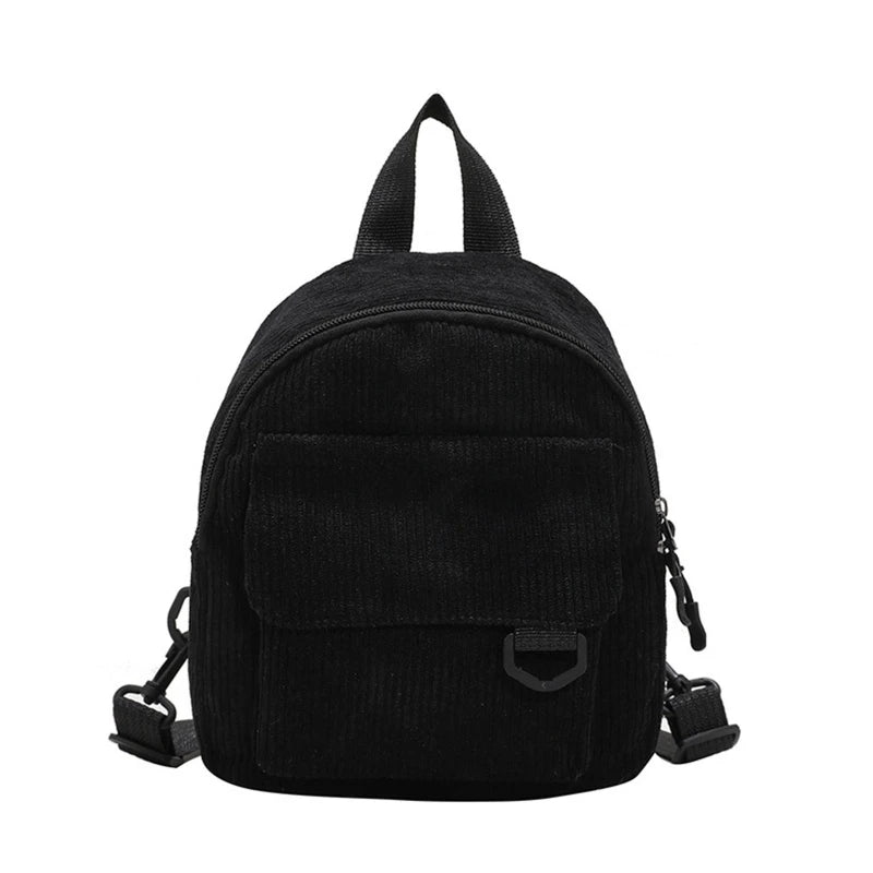 Corduroy Mini Backpack Rucksack for School or Travel