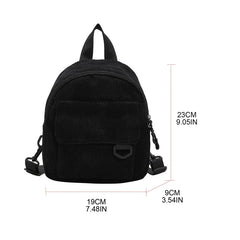 Corduroy Mini Backpack Rucksack for School or Travel