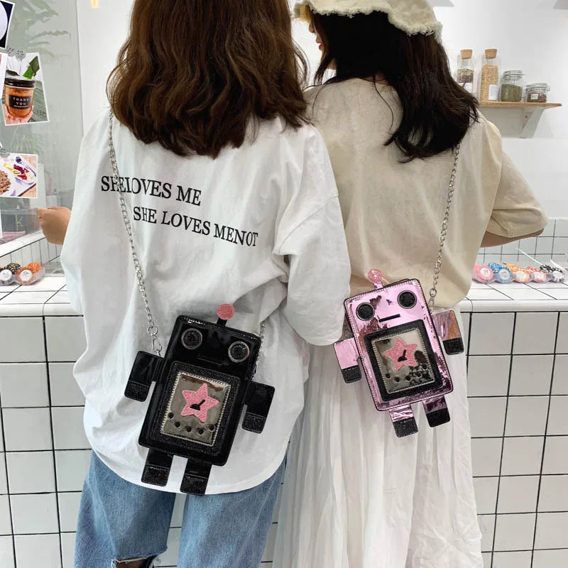 Colorful Laser Robot Crossbody Bag for Women