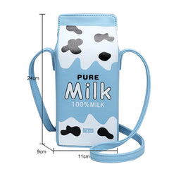 Cute Banana Milk Box Crossbody Purse Bag for Girls