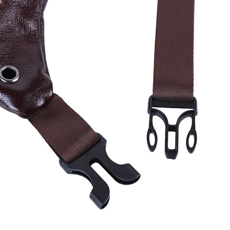 Men's Leather Belt Pouch Fanny Pack Waist Purse Clutch Bag
