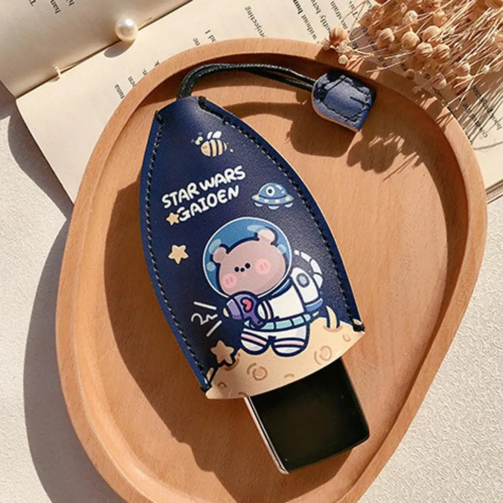 Cute Animal PU Leather Car Key Case Holder Keychain Pouch