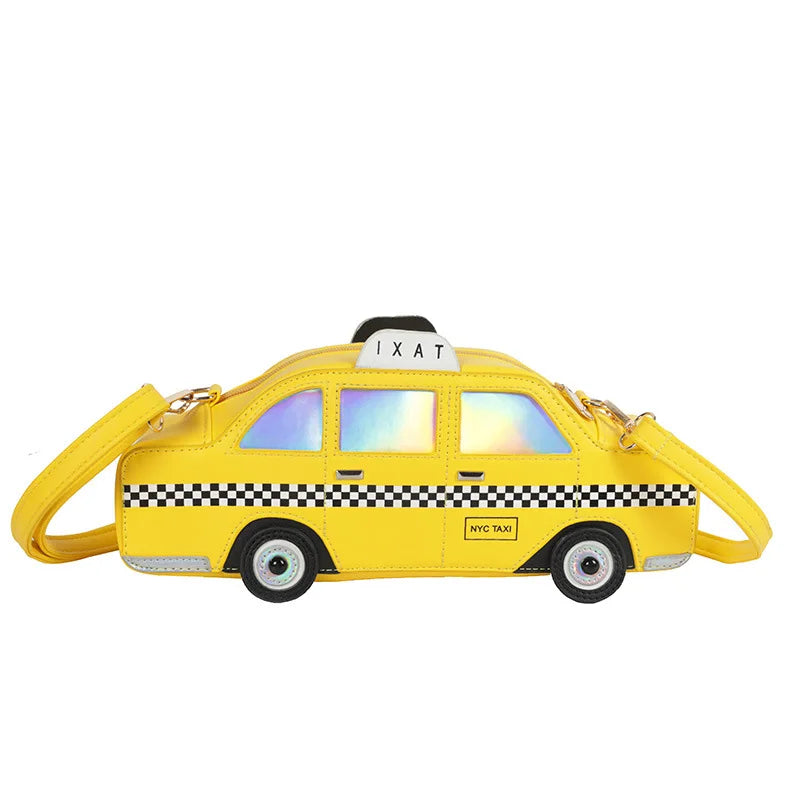 Creative Taxi Shaped Women Shoulder Bags Funny Car Crossbody Bag