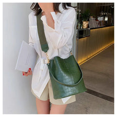 Crocodile Crossbody Bag For Women PU Leather Female Shoulder Bag