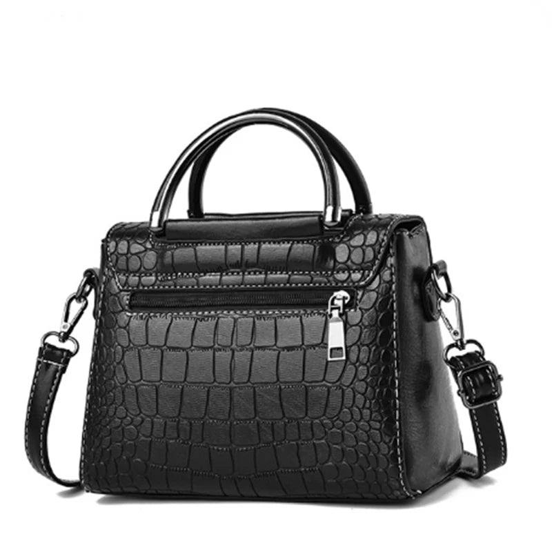 Vintage Crocodile Handbag Leather Shoulder Crossbody Bag for Women