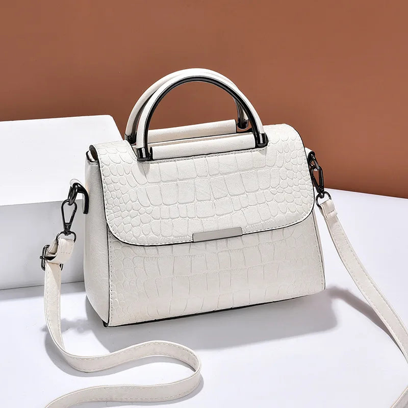 Crocodile Leather Shoulder Bag Women's Crossbody Messenger Handbag