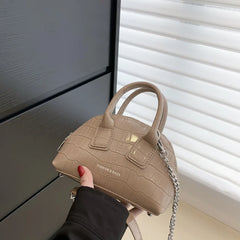 Crocodile Pattern Handbag Small Shell Bag Versatile Shoulder Crossbody Bag