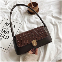 Crocodile Pattern PU Leather Handbags Female Shoulder Bag Ladies Armpit Bag