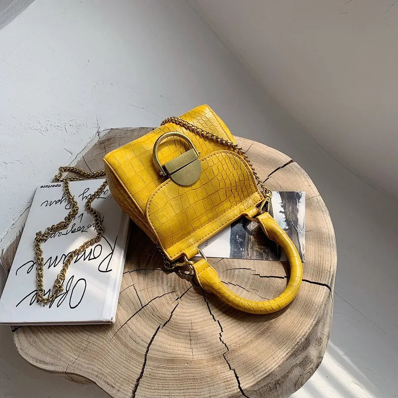 Crocodile Pattern Shoulder Bag Small Square Bag Messenger