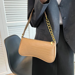 Crocodile Pattern Shoulder Bag Chain Handbags Purse Women Small Crossbody Bag