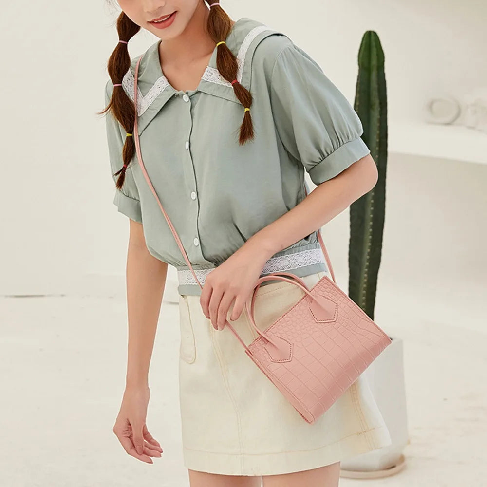Crocodile Pattern Shoulder Bag Women Handbags Mini Female Crossbody Messenger Ba