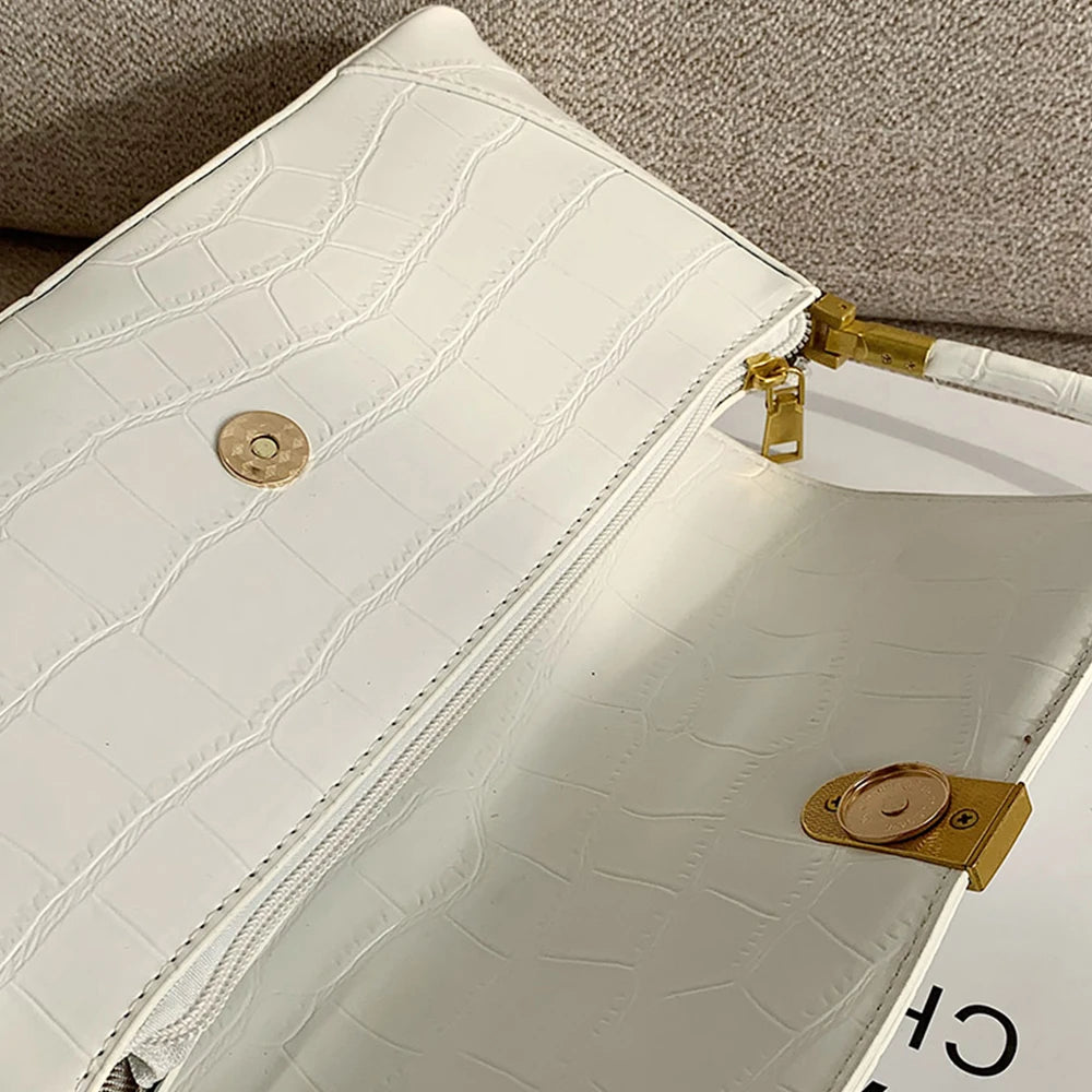 Crocodile Pattern Women Handbag PU Leather Underarm Shoulder Bags