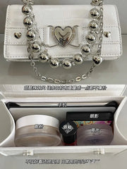 Crocodile Pattern Women Shoulder Bag Vintage Bead Chain