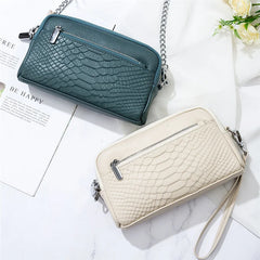 Crocodile Soft Leather Women Handbags Shoulder Bag Cell Phone Purse