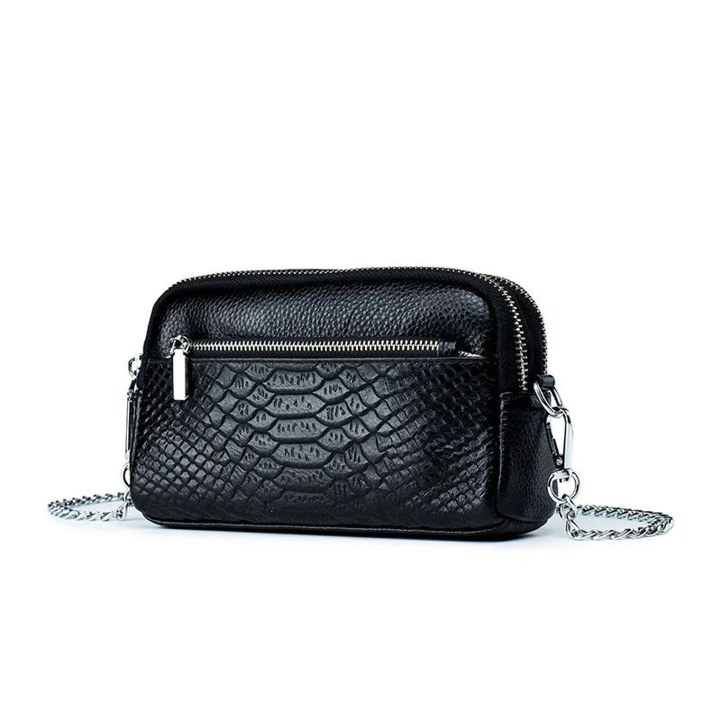 Crocodile Soft Leather Women Handbags Shoulder Bag Cell Phone Purse