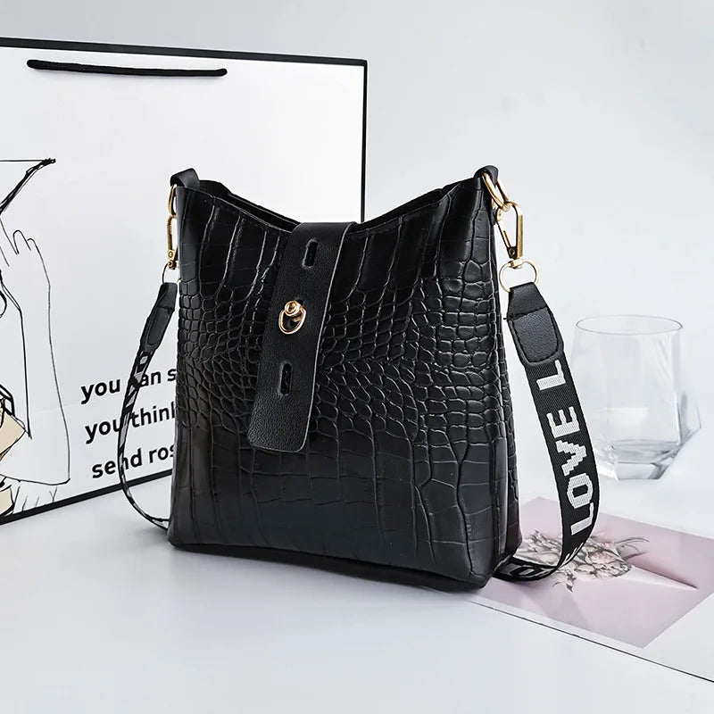 Crocodile Women Ladies Messenger Bags PU Leather Crossbody Shoulder Bag Small