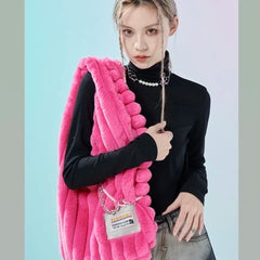 Faux Fur CrossBody Bag Warm Handbag For Women Winter Shoulder Bags