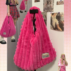 Faux Fur CrossBody Bag Warm Handbag For Women Winter Shoulder Bags