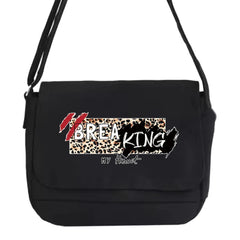 Leopard Pattern Canvas Crossbody Bag Women Shoulder Messenger School Satchel