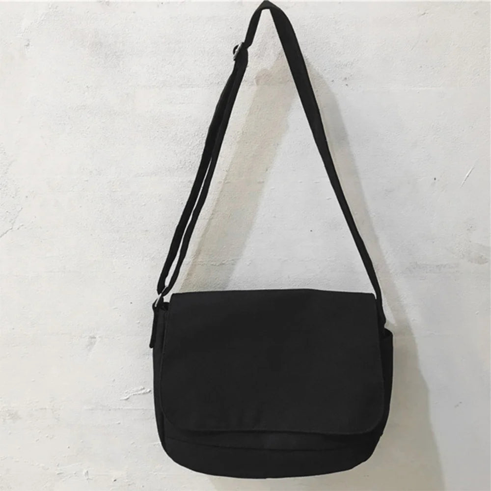 Canvas Crossbody Bag Samurai Pattern Shoulder Messenger Satchel