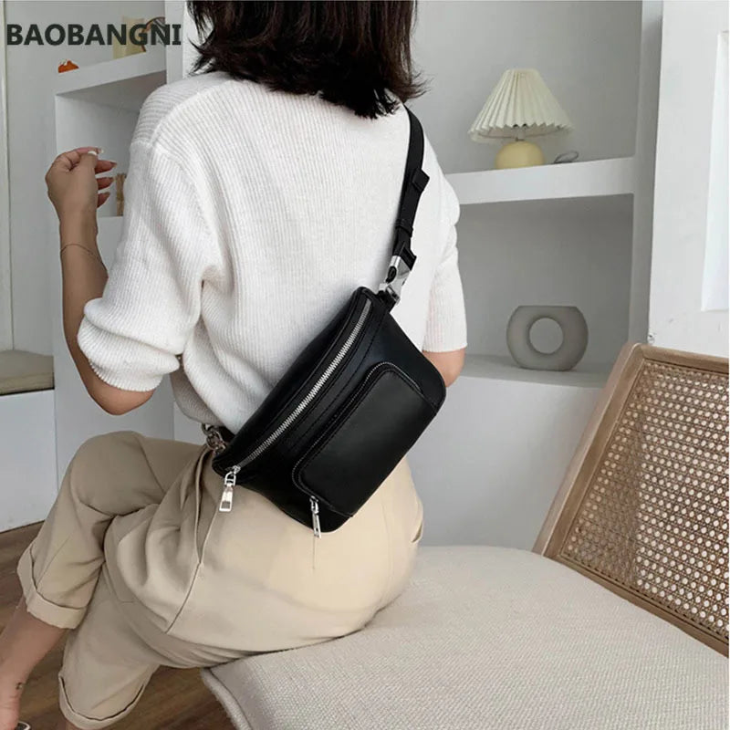 Small Crossbody Bag for Women Solid PU Leather Shoulder Handbag