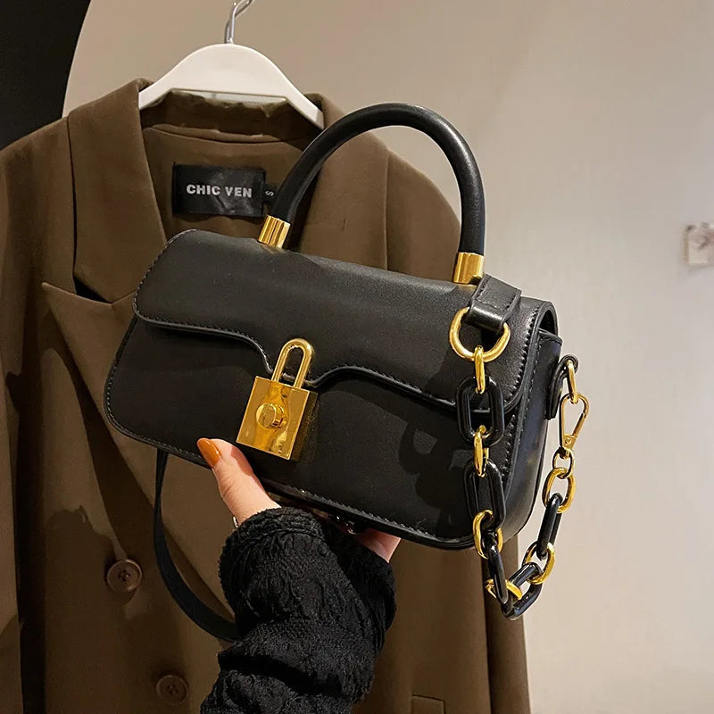 Small Square Handbag PU Leather Crossbody Bag for Women
