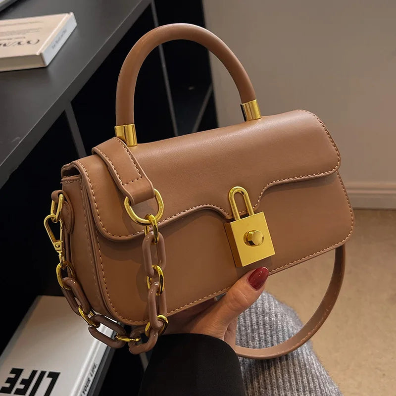 Small Square Handbag PU Leather Crossbody Bag for Women