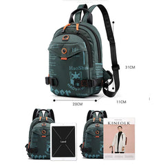 Men's Crossbody Messenger Chest Bag Waterproof Nylon Single Shoulder Pack