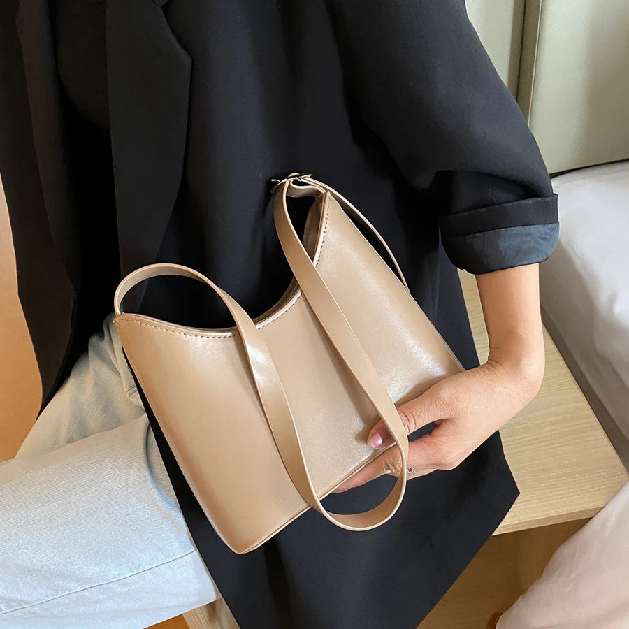 Women's Crossbody Bag Solid PU Leather Shoulder Purse