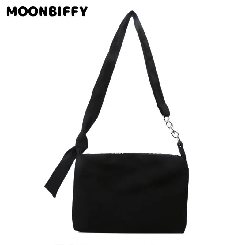 Solid Chain Knot Crossbody Bag for Women - Casual Messenger Shoulder Totes